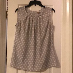 Grey with white polka dots top